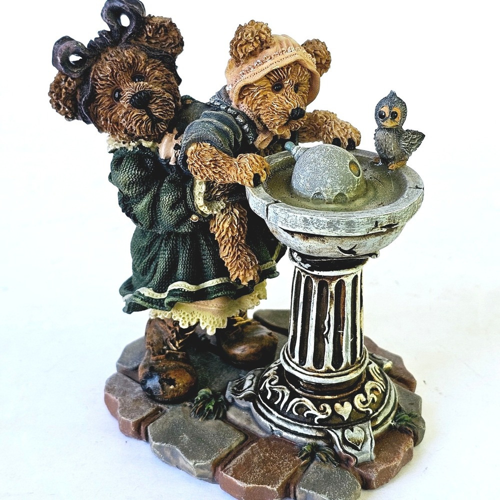 1999 Boyds Bears Sissie & Squirt‎ Big Helper Lil Sipper Figurine Cottagecore